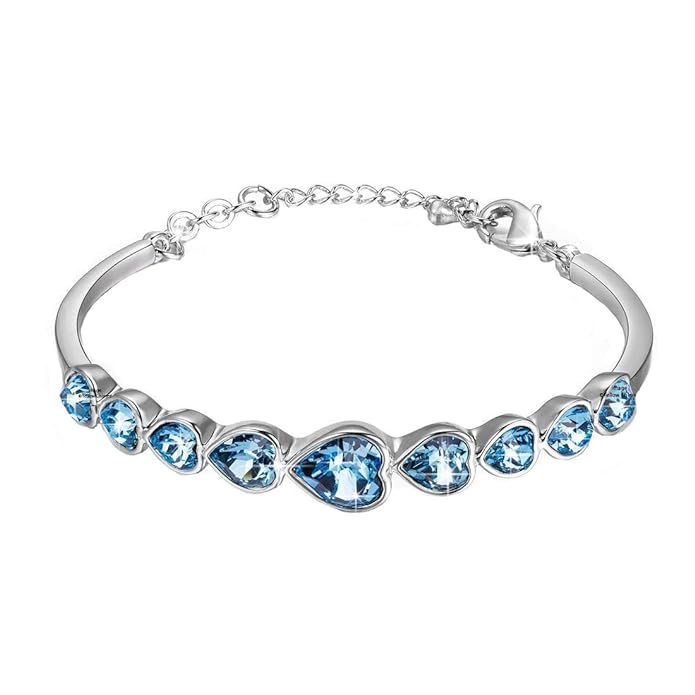 Classic Ocean Heart Blue Crystal Bracelet