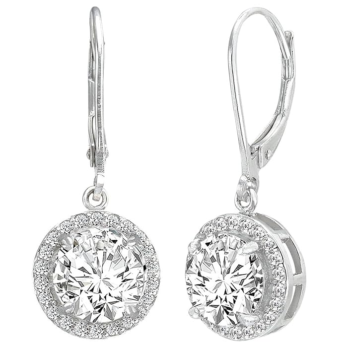 Fashion Diva Silver Crystal White Hoop Earrings for Women