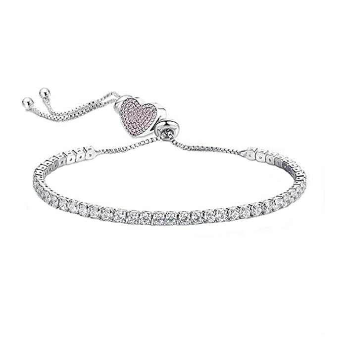 Crystal-studded Swiss Cubic Zircon Charm Bracelet